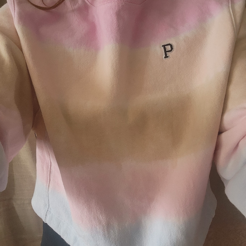 PINK by Victoria's secret  tie dye size small sweatshirt drawstring at bottom